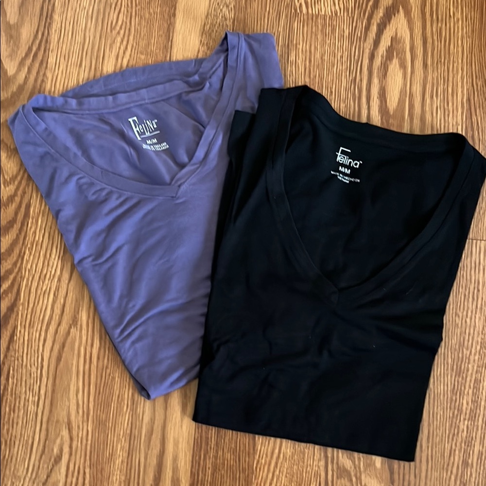 Felina Fitted Black and Purple Short Sleeve Tee